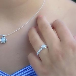 Grace & Heart Sterling Silver/Pearl Ring Sz 7 New